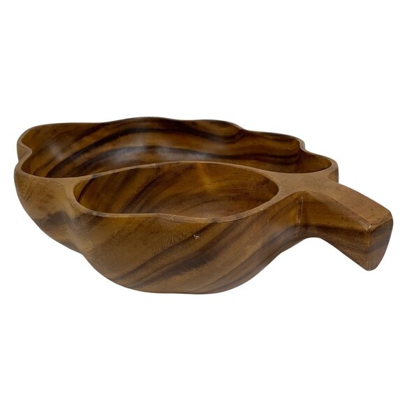 LARGE Beautiful Monkeypod Wood Serving Bowl Coffee Table Decor Vintage - Picture 4 of 13